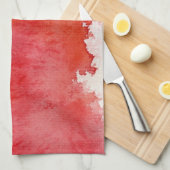 Rode plek, waterverf abstracte hand geschilderd theedoek (Quarter Fold)