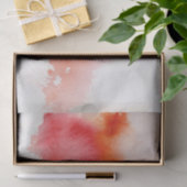 Rode plek, waterverf abstracte hand geschilderd tissuepapier (Geschenk)