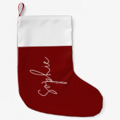 Rode pluche kerstkous, gepersonaliseerd kleine kerstsok (Voorkant)