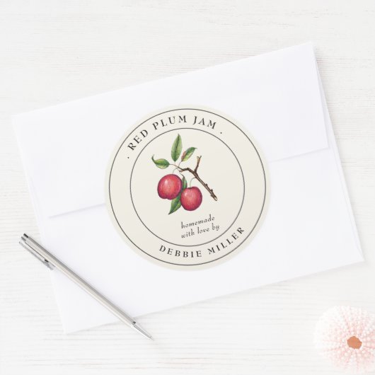  Rode Plum Jam inblikpot Label (Envelop)