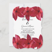 Rode Plumeria Frangipani Wedding Invitations Kaart (Voorkant)