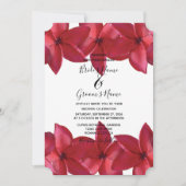 Rode Plumeria Frangipani Wedding Invitations Kaart (Voorkant)