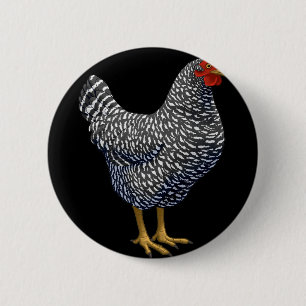 Rode Plymouth Rock Hen Kippenliefhebber  Ronde Button 5,7 Cm
