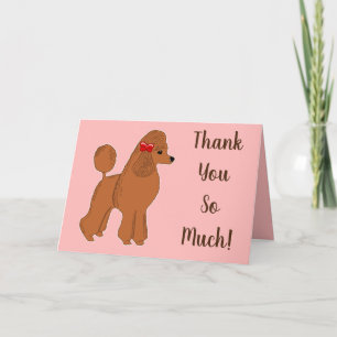 Rode Poedel Blush Pink Heel veel dank Kaart