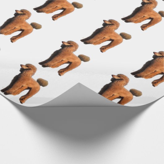 rode poedel cadeaupapier (Hoek)