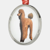 rode poedel metalen ornament (Links)