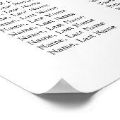 Rode Poinsettia  8 Tafels Bruiloft ZITPLAATJE Poster (Hoek)