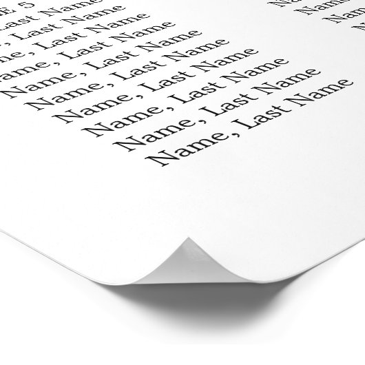 Rode Poinsettia  8 Tafels Bruiloft ZITPLAATJE Poster (Hoek)