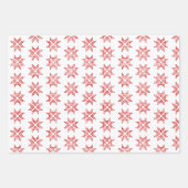 Rode Poinsettia, Abstract Kerstmis Inpakpapier Vel (Voorkant 2)