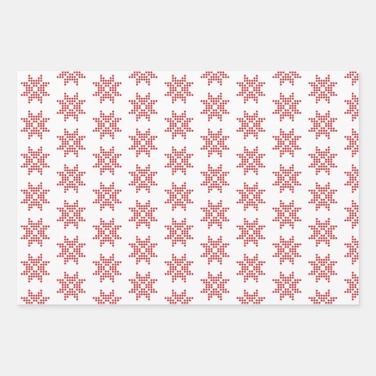 Rode Poinsettia, Abstract Kerstmis Inpakpapier Vel (Voorkant 2)