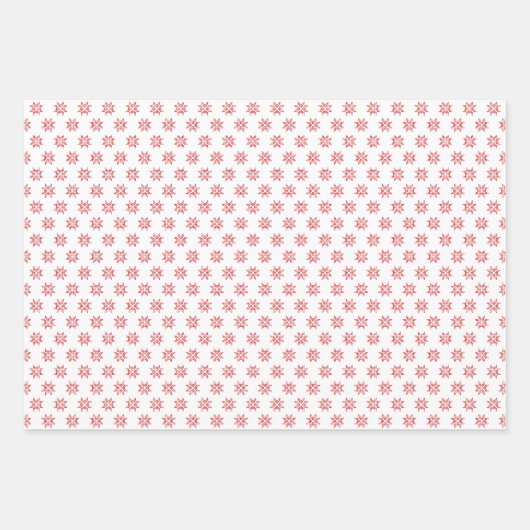 Rode Poinsettia, Abstract Kerstmis Inpakpapier Vel (Voorkant)