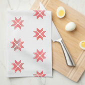 Rode Poinsettia, Abstract Kerstmis Theedoek (Quarter Fold)