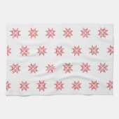 Rode Poinsettia, Abstract Kerstmis Theedoek (Horizontaal)