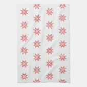 Rode Poinsettia, Abstract Kerstmis Theedoek (Verticaal)