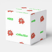 Rode Poinsettia Bloem Geschenkdoos Bedankdoosjes (Achterkant)