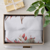 Rode Poinsettia Bloem Groene Whimsical Kerstmis Tissuepapier (Geschenk)