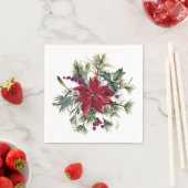Rode Poinsettia Bloem Kerst PARTY Papier Servet (Insitu)