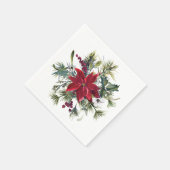 Rode Poinsettia Bloem Kerst PARTY Papier Servet (Hoek)
