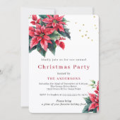 Rode Poinsettia bloem kerstfeest Kaart (Voorkant)