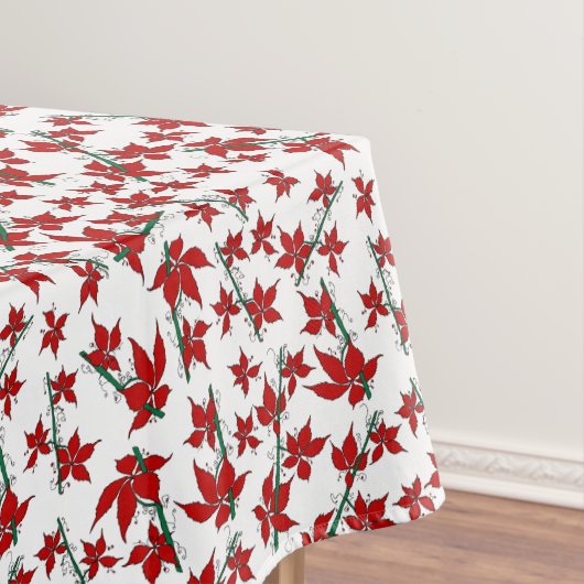 Rode poinsettia bloem Kerstpatroon Tafelkleed (Voorbeeld)