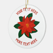Rode Poinsettia-bloem, op maat gesneden kerstmis Keramisch Ornament (Links)