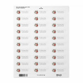 Rode Poinsettia Bloem Retouradres Etiket (Full Sheet)
