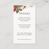 Rode Poinsettia Bloemen Kerstmis Winter Bruiloft Informatiekaartje (Voorkant)