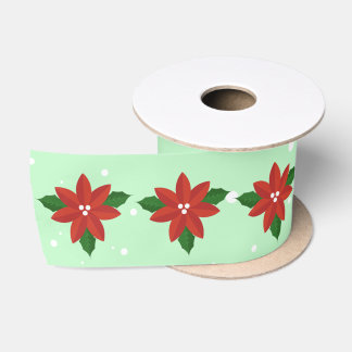 Rode Poinsettia Bloemen Lint