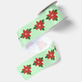 Rode Poinsettia Bloemen Lint (Achterkant)