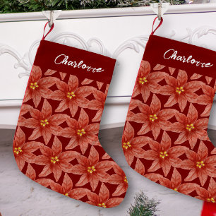 Rode Poinsettia Bloemennaam Kerstvakantie Kleine Kerstsok