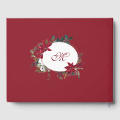Rode Poinsettia Bloemige Kerst Bruids Bruiloft Gastenboek (Achterkant)