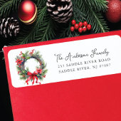 Rode Poinsettia Bloemkrans Etiket