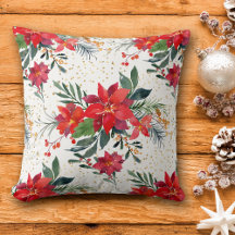 Rode Poinsettia Boeket Gouden Confetti Kerstmis