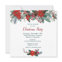 Rode Poinsettia Border Bouquet Kerstfeest