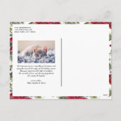 Rode Poinsettia Botanische kerst met kerst Feestdagenkaart (Achterkant)