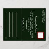 Rode Poinsettia Botanische Kerstmis Goud Folie Feestdagen Briefkaart (Achterkant)