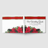 Rode Poinsettia Bruiloft Gastenboek (Volledig)