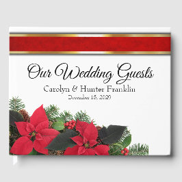 Rode Poinsettia Bruiloft Gastenboek