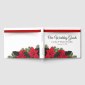 Rode poinsettia bruiloft gastenboek (Volledig)