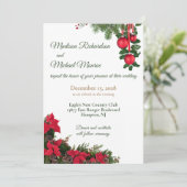 Rode poinsettia bruiloft kaart (Staand voorkant)