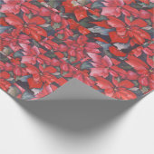 Rode Poinsettia Collage Cadeaupapier (Hoek)