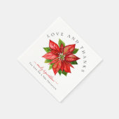 Rode Poinsettia Dank u Namen Kerstmis Bruiloft Servet (Hoek)