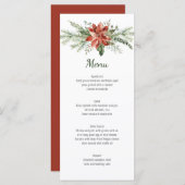 Rode Poinsettia Dennen en Altijdgroene Huwelijksme Menu (Voorkant / Achterkant)