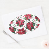 Rode Poinsettia en bessen Sticker (Envelop)