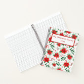  rode poinsettia en groene botanische notitieboek (Binnen)