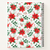  rode poinsettia en groene botanische notitieboek (Achterkant)
