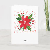 Rode Poinsettia Feestdagen Kaart (Achterkant)