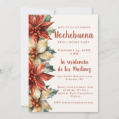 Rode Poinsettia Feestelijke Mexicaanse Nochebuena Kaart (Voorkant)