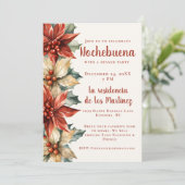 Rode Poinsettia Feestelijke Mexicaanse Nochebuena Kaart (Staand voorkant)
