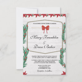 Rode Poinsettia Floral kerstfeest Waterverf bruilo Kaart